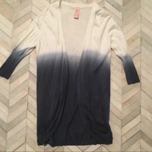 Tulle Ombré Lightweight Cardigan - Blue / White